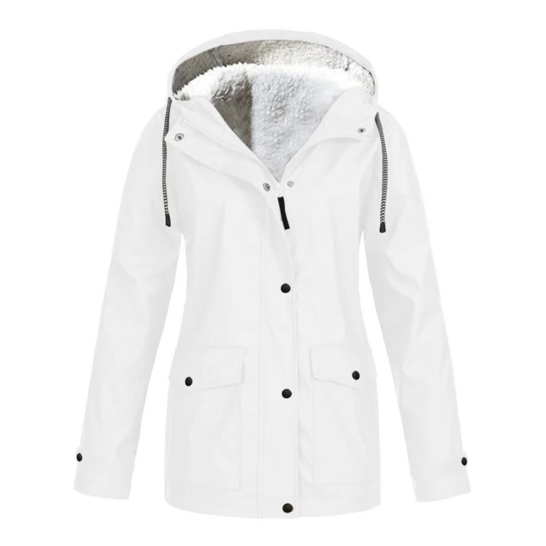 Women's Windproof Hooded Rain Jacket with Adjustable Hood