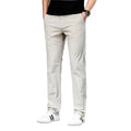 Men's Straight Loose-Fit Cotton Chino Pants with Zip Closure