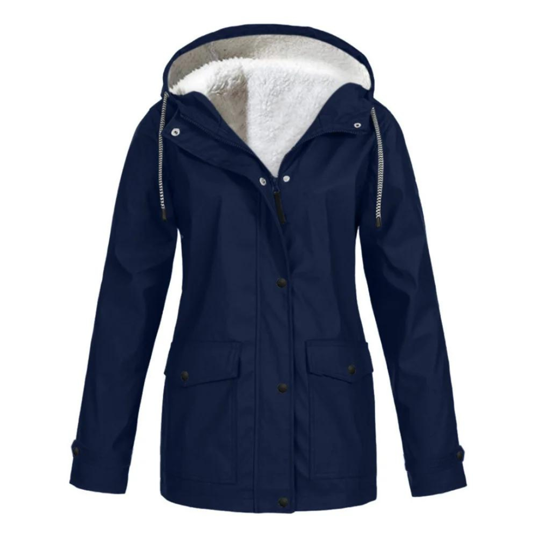 Women's Windproof Hooded Rain Jacket with Adjustable Hood