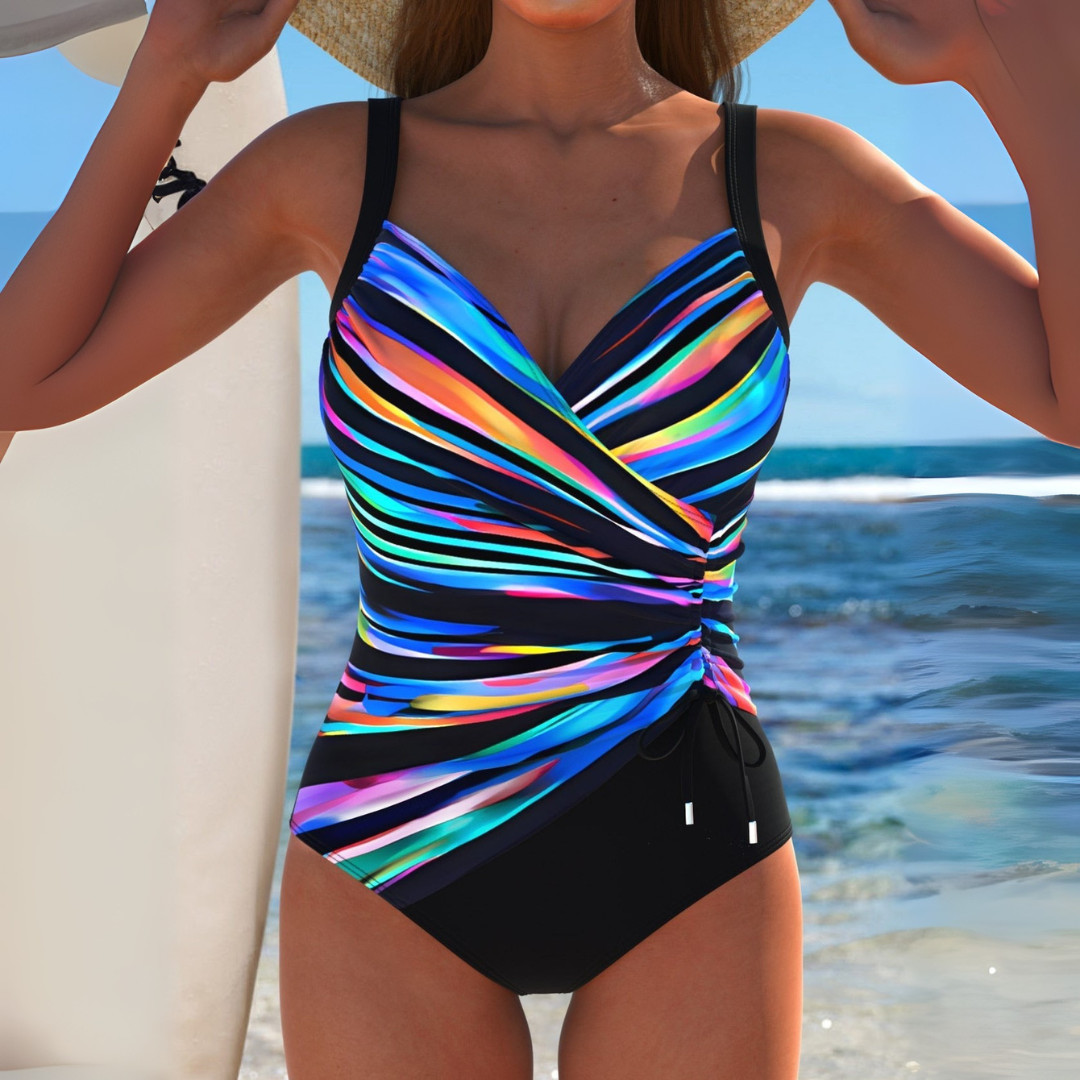 Women's Tummy Coverage Swimsuit with Wide Straps and Stretch Fabric