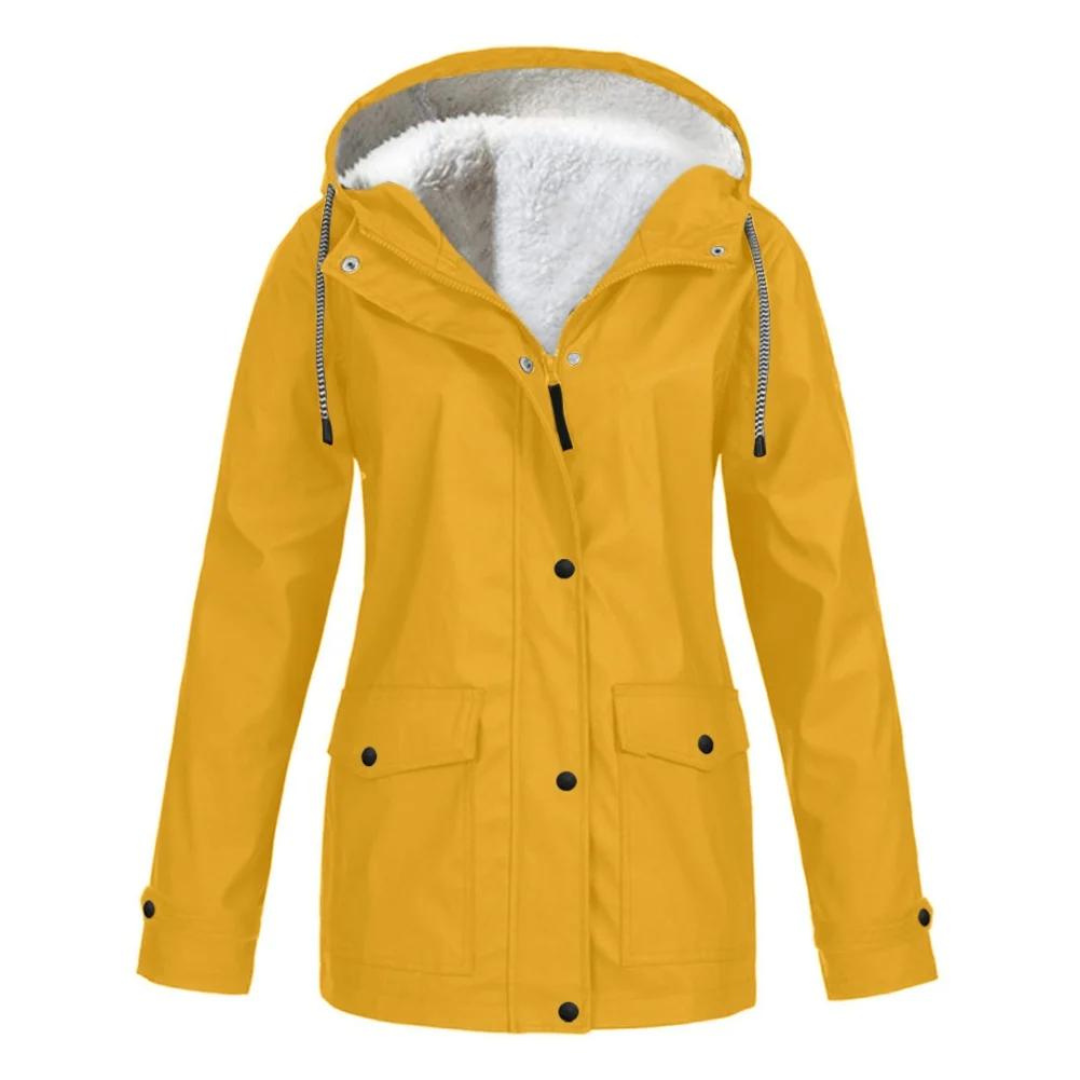 Women's Windproof Hooded Rain Jacket with Adjustable Hood