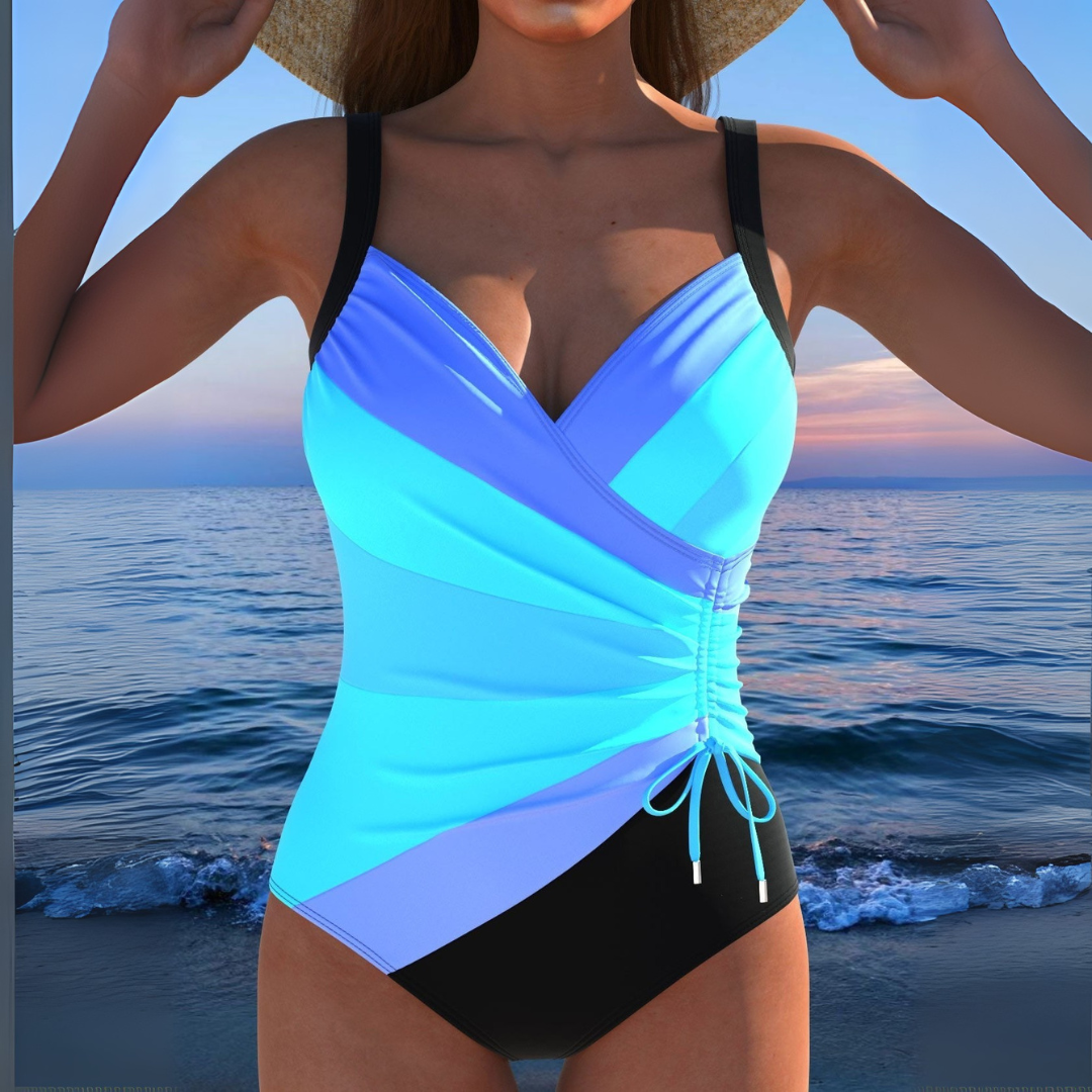 Women's Tummy Coverage Swimsuit with Wide Straps and Stretch Fabric
