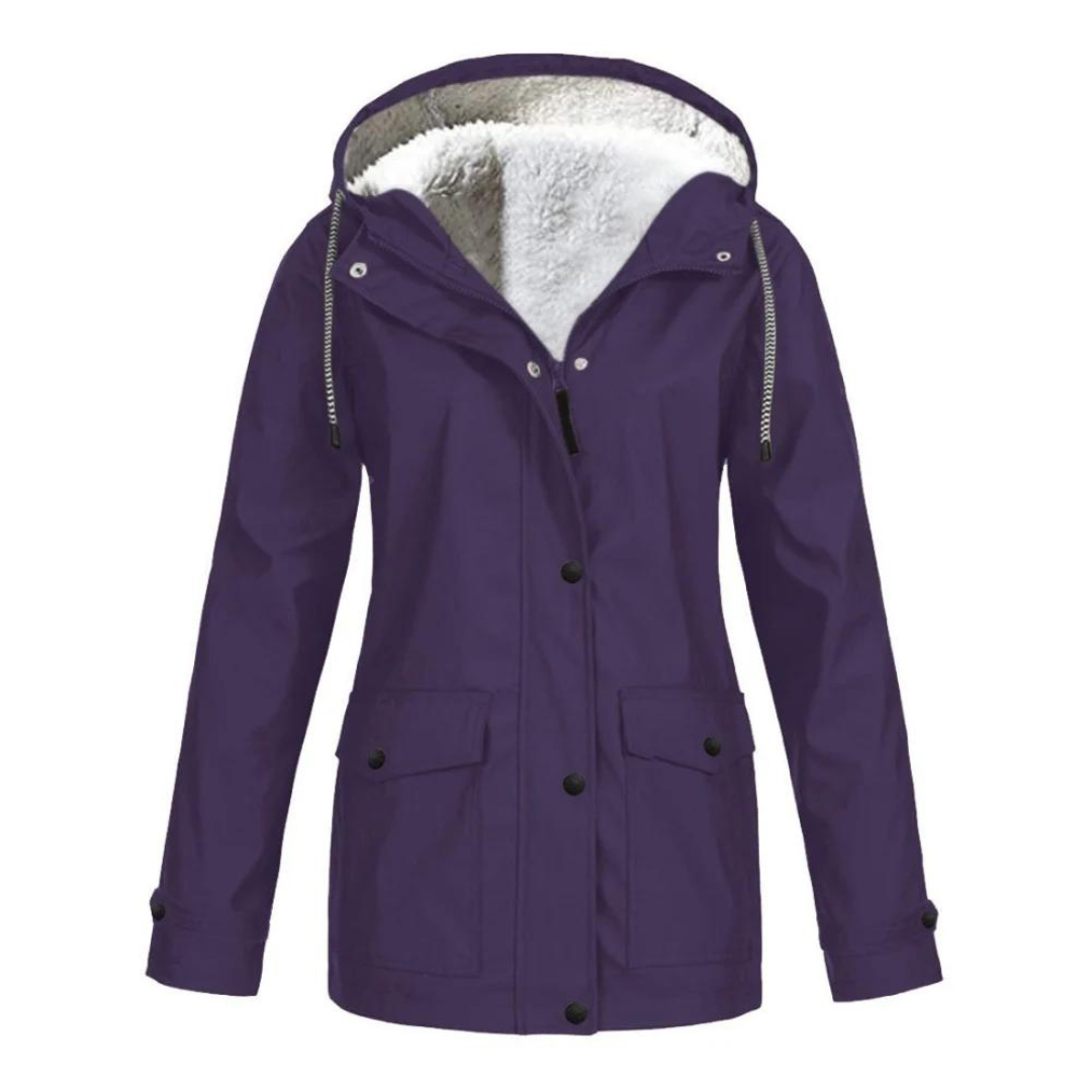 Women's Windproof Hooded Rain Jacket with Adjustable Hood