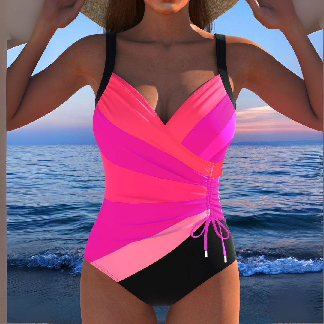 Women's Tummy Coverage Swimsuit with Wide Straps and Stretch Fabric