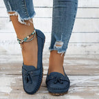 Women's Cushioned Loafers with Bow Detail and Non-Slip Sole