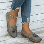 Women's Cushioned Loafers with Bow Detail and Non-Slip Sole