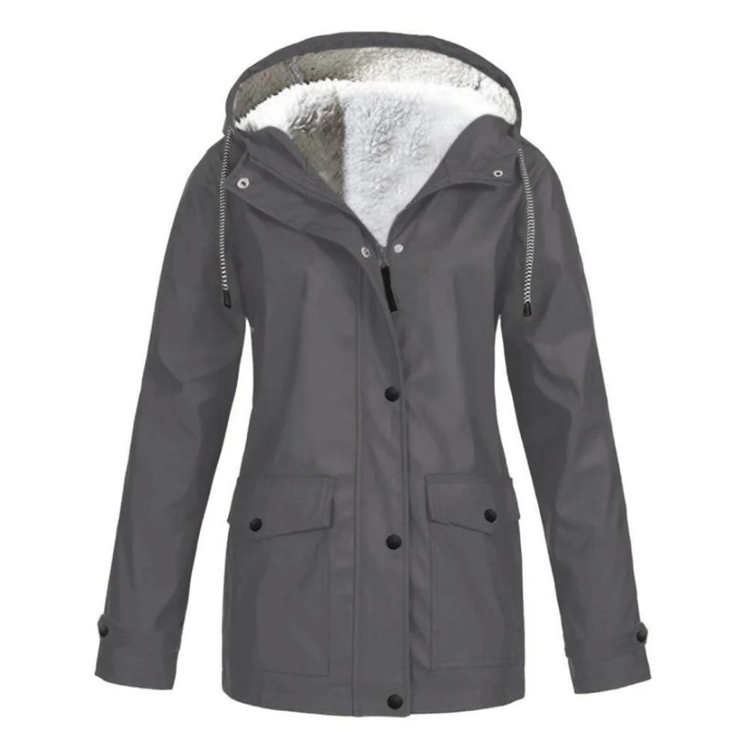 Women's Windproof Hooded Rain Jacket with Adjustable Hood