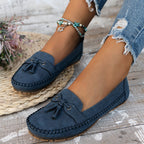 Women's Cushioned Loafers with Bow Detail and Non-Slip Sole