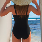 Women's Tummy Coverage Swimsuit with Wide Straps and Stretch Fabric