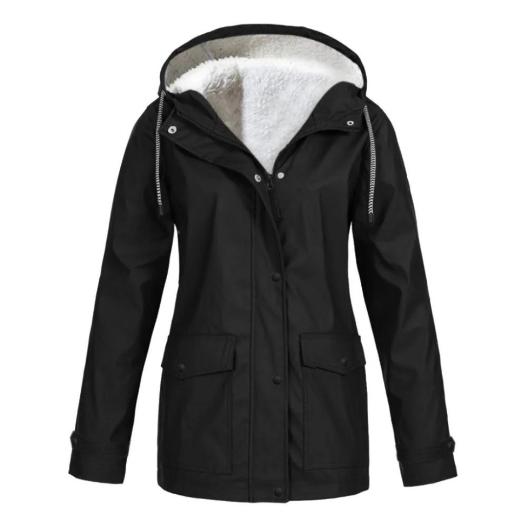 Women's Windproof Hooded Rain Jacket with Adjustable Hood