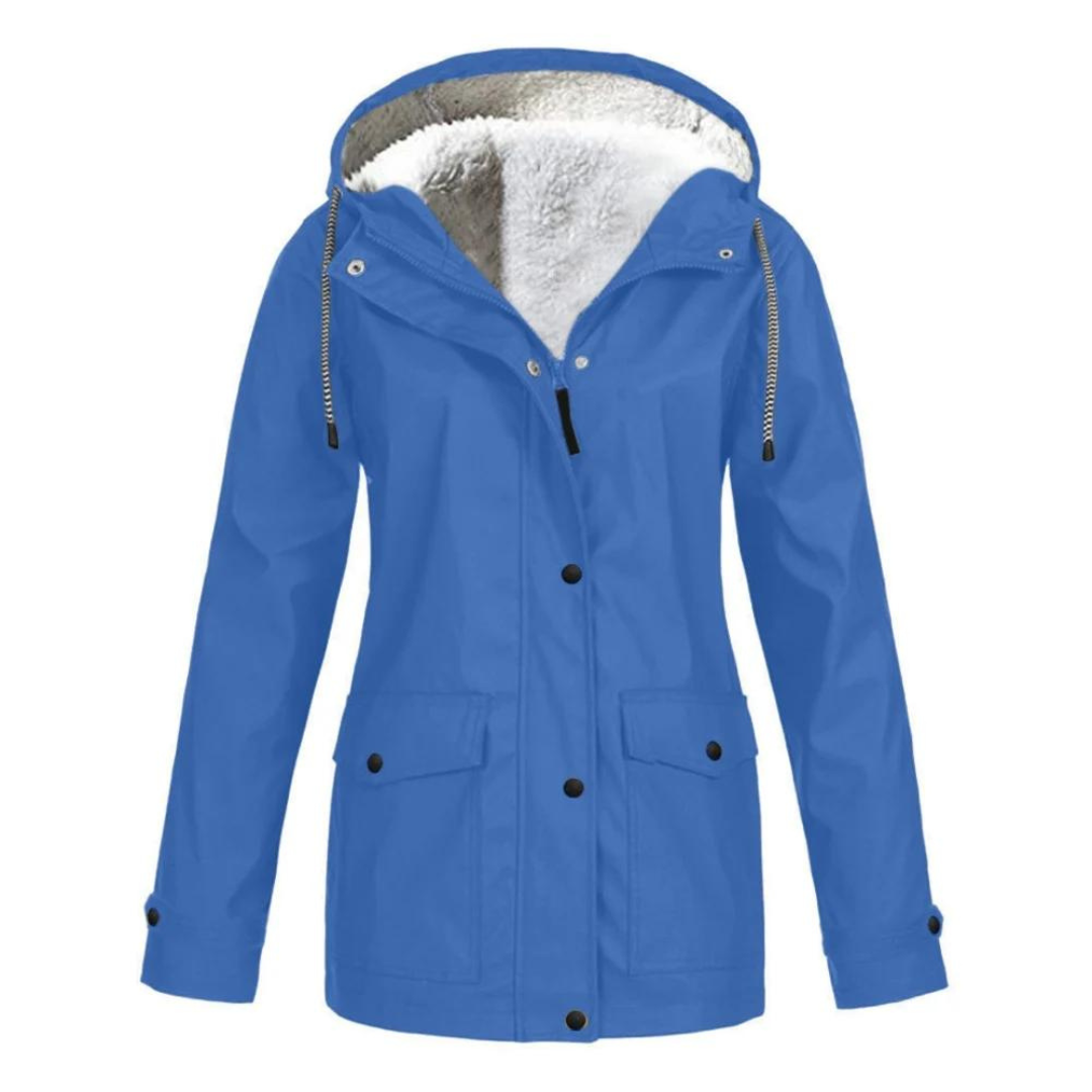 Women's Windproof Hooded Rain Jacket with Adjustable Hood