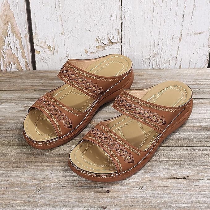 Women's Orthopaedic Sandals with Thick Cushioned Sole and Arch Support