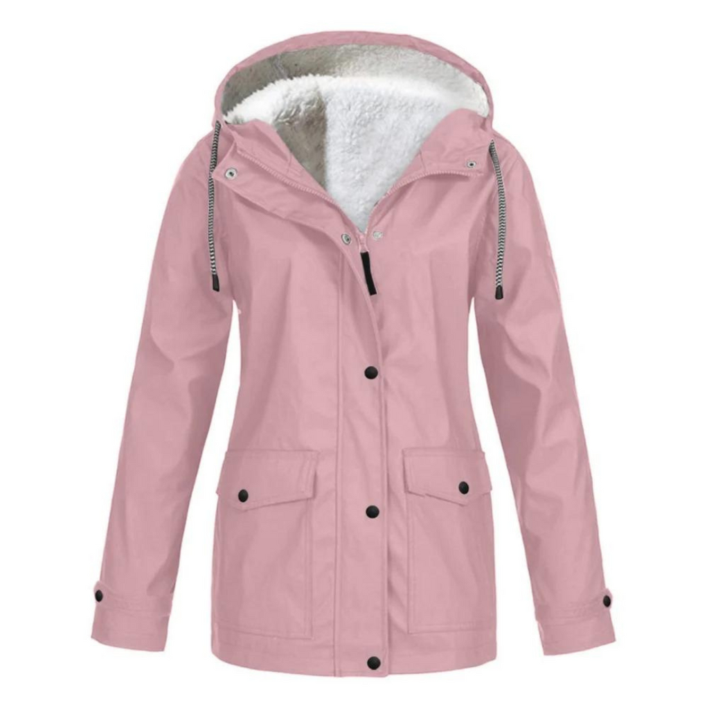 Women's Windproof Hooded Rain Jacket with Adjustable Hood