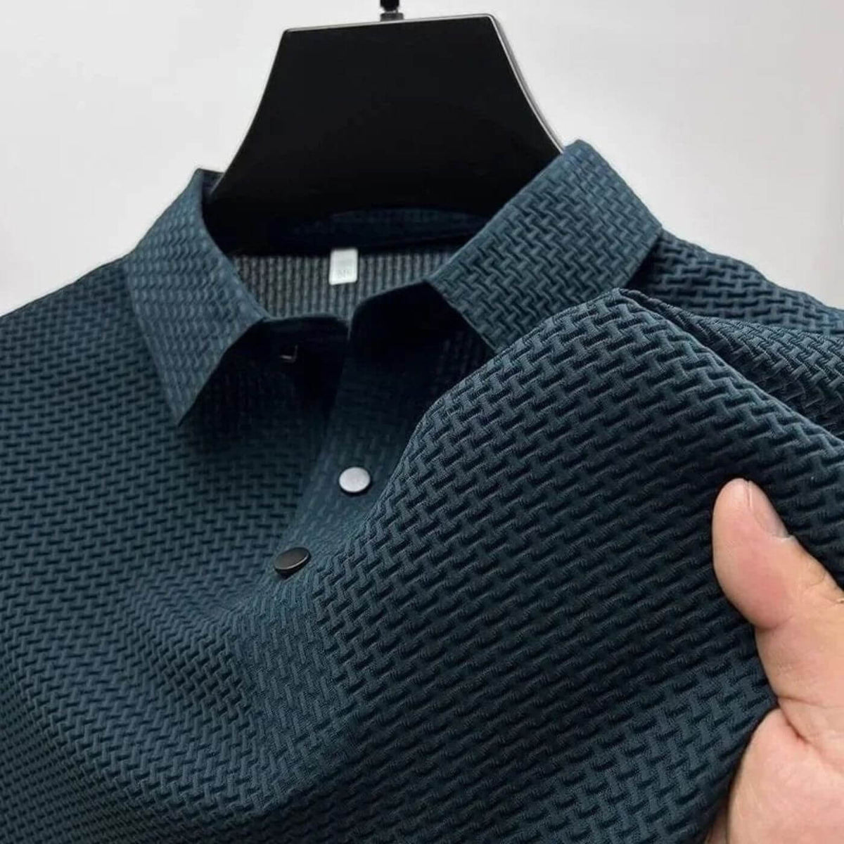 Men's Breathable Moisture-Wicking Polo Shirt with Button Placket