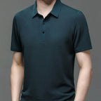 Men's Breathable Moisture-Wicking Polo Shirt with Button Placket