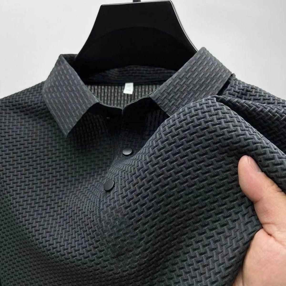 Men's Breathable Moisture-Wicking Polo Shirt with Button Placket