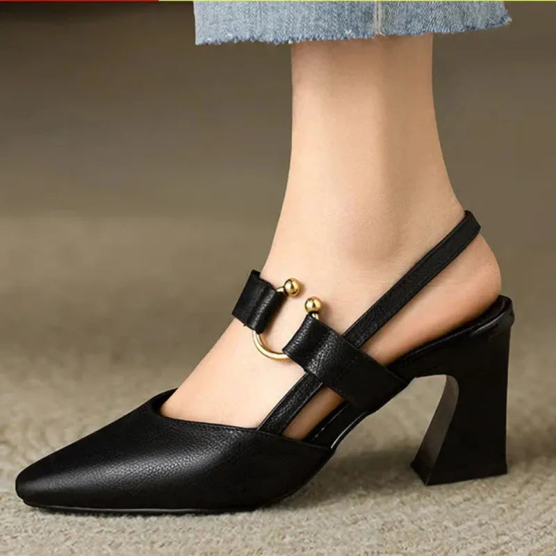 Women's Ergonomic Cushioned Heels with Extra Wide Heel