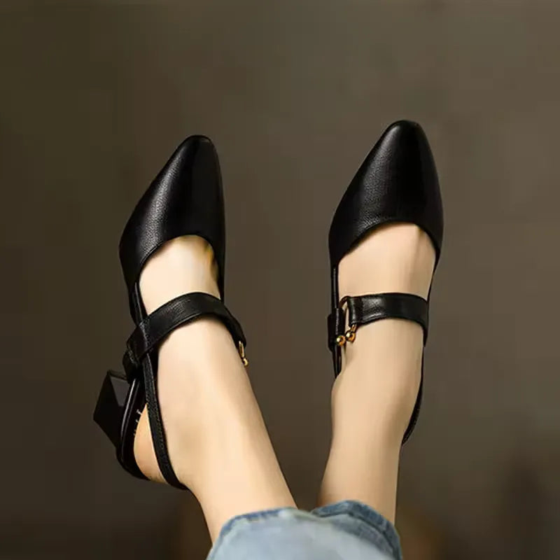 Women's Ergonomic Cushioned Heels with Extra Wide Heel