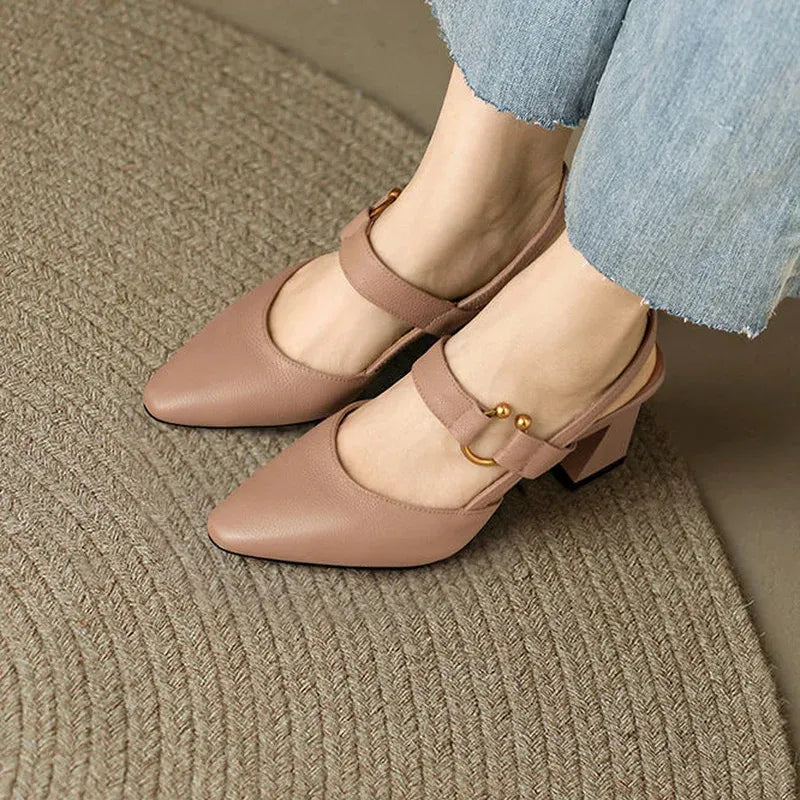Women's Ergonomic Cushioned Heels with Extra Wide Heel