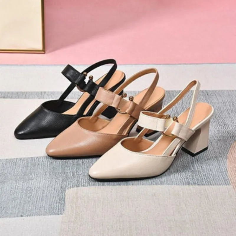 Women's Ergonomic Cushioned Heels with Extra Wide Heel