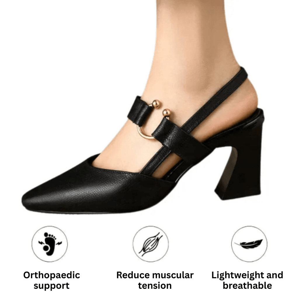 Women's Ergonomic Cushioned Heels with Extra Wide Heel