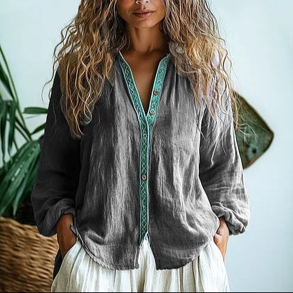 Women's Elegant Vintage-Look Blouse with Modern Cut