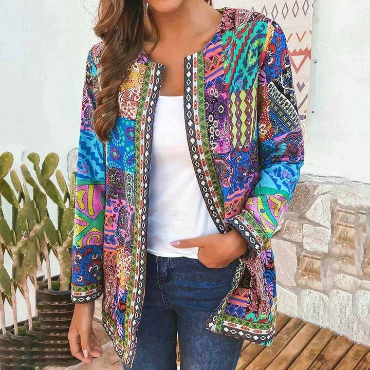 Women's Floral Print Lightweight Jacket, Plus Sizes Available