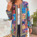 Women's Floral Print Lightweight Jacket, Plus Sizes Available
