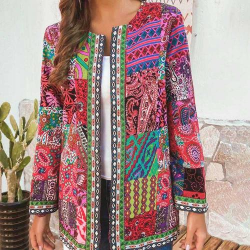 Women's Floral Print Lightweight Jacket, Plus Sizes Available