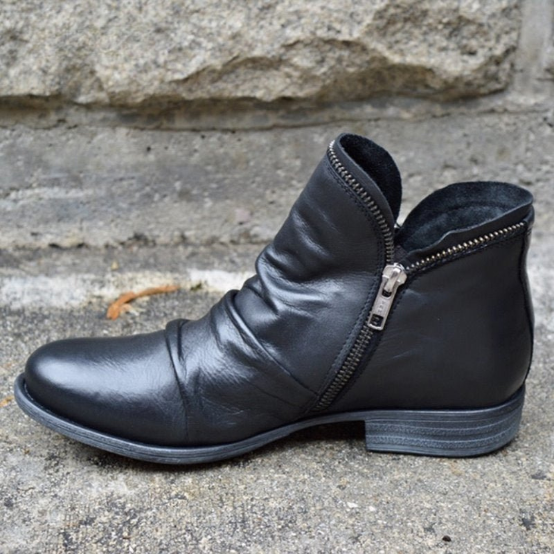 Women's Wide-Fit Orthopedic Boots with Gel-Filled Sole and 4 cm Heel