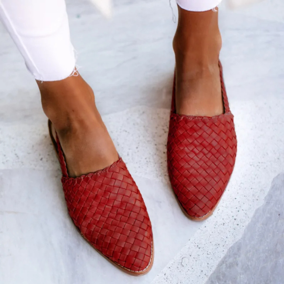 Women's Handcrafted Leather Slip-On Moccasins with Cushioned Insole