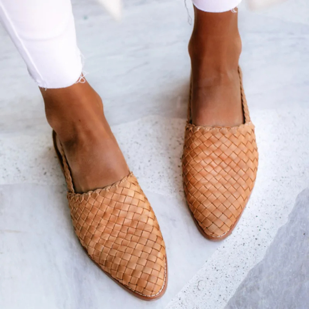 Women's Handcrafted Leather Slip-On Moccasins with Cushioned Insole