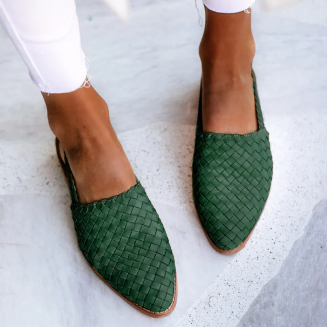 Women's Handcrafted Leather Slip-On Moccasins with Cushioned Insole