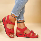 Women's Open-Toe Orthopedic Sandals with Wedge Heel and Gel Sole
