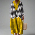 Women's Geometric Print Dress with Flowing Relaxed Fit