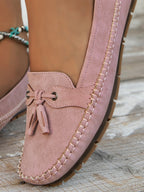 Women's Cushioned Loafers with Bow Detail and Non-Slip Sole