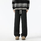 Women's Fleece-Lined Quilted Wide-Leg Pants with Elastic Waistband