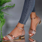 Women's Orthopedic PU Leather Sandals with Adjustable Ankle Straps