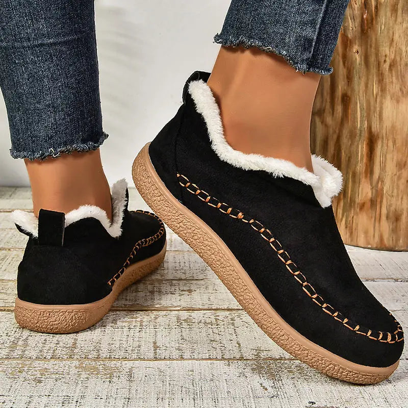 Women's Orthopedic Ankle Boots with Faux Fur Lining and Non-Slip Sole