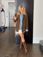 Women's Elegant Brown Jacket with Timeless Look