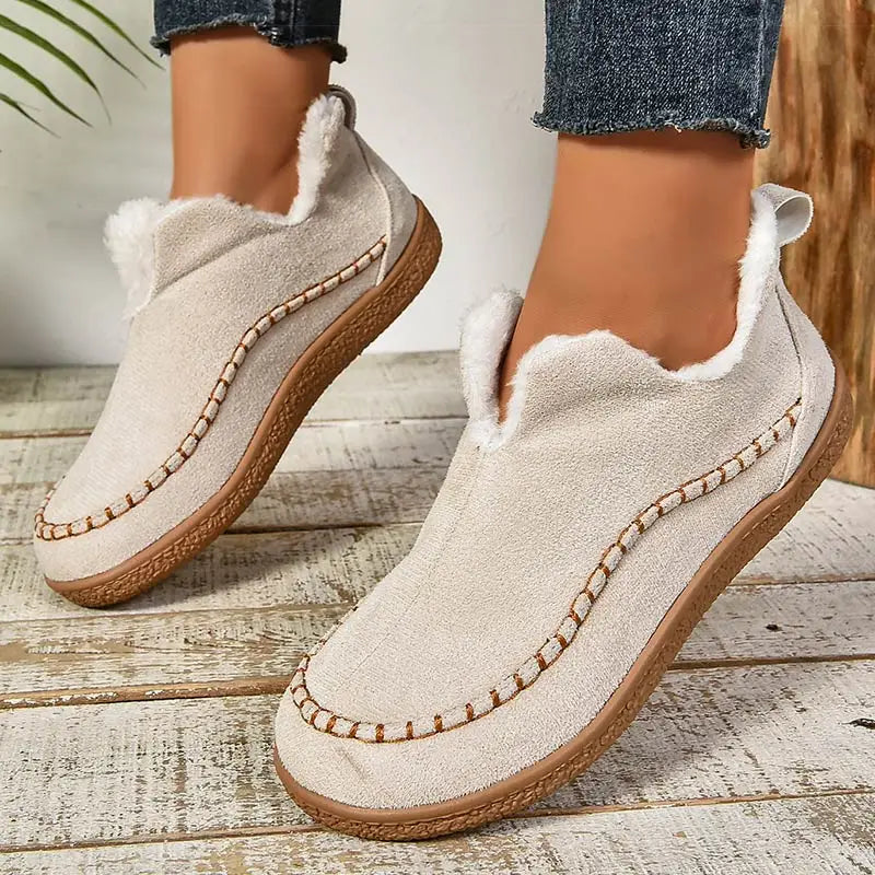 Women's Orthopedic Ankle Boots with Faux Fur Lining and Non-Slip Sole