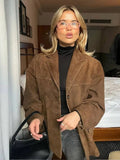 Women's Elegant Brown Jacket with Timeless Look