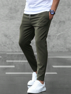Men's Relaxed-Fit Stretch Pants with Drawstring Elastic Waist