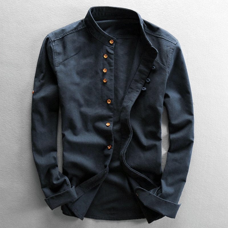 Men's Japanese-Style Shirt with Katana-Inspired Print
