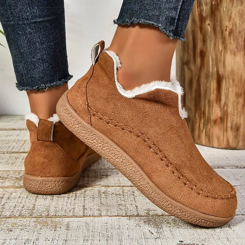 Women's Orthopedic Ankle Boots with Faux Fur Lining and Non-Slip Sole