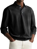 Men's Relaxed-Fit Washed Cotton Polo with Button Placket