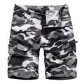 Men's Camouflage Multi-Pocket Belted Cargo Shorts