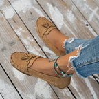 Women's Cushioned Loafers with Bow Detail and Non-Slip Sole