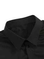 Men's Breathable Slim-Fit Long-Sleeve Shirt with Structured Collar