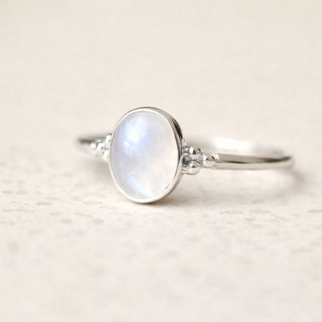 Aluna maansteen ring 925 zilver